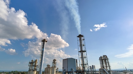 Industrial facility representing carbon capture and storage